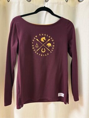 Talbots Burgundy Ribbed Long Sleeve Tee with Authentic Label
